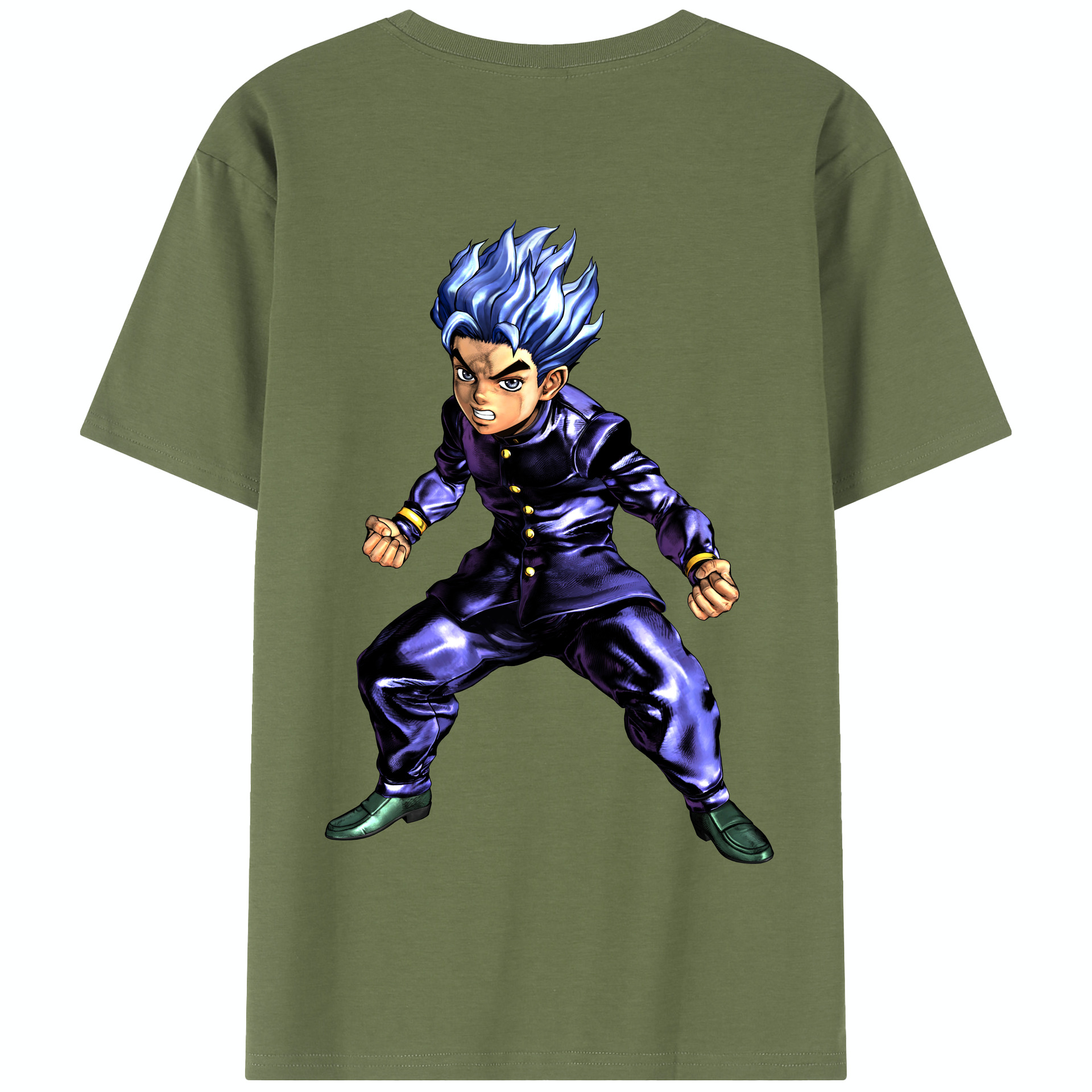 （画像用） ジョジョの奇妙な冒険 広瀨康一 JoJo's Bizarre Adventure Hirose Koichi 綿100％半袖Tシャツ（背面プリント）